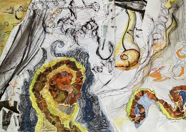 Original Abstract Expressionism Abstract Mixed Media by Rosemary Lawrey