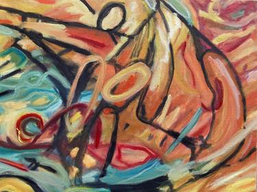 Original Abstract Sport Paintings by Rosemary Lawrey