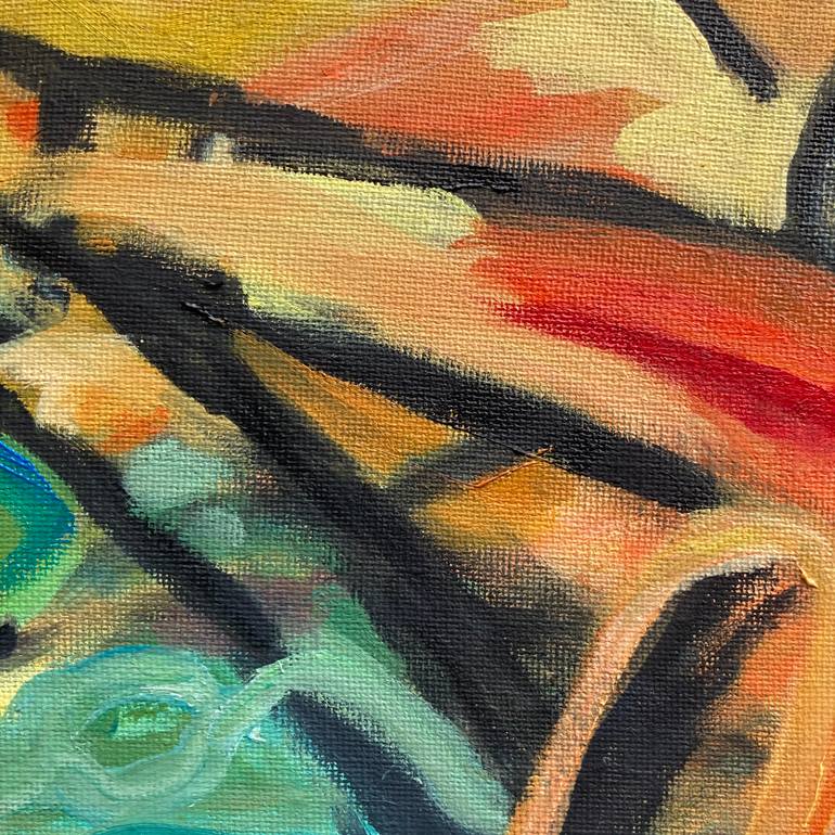 Original Abstract Sports Painting by Rosemary Lawrey