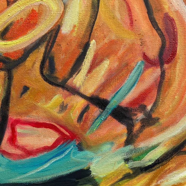 Original Abstract Sports Painting by Rosemary Lawrey