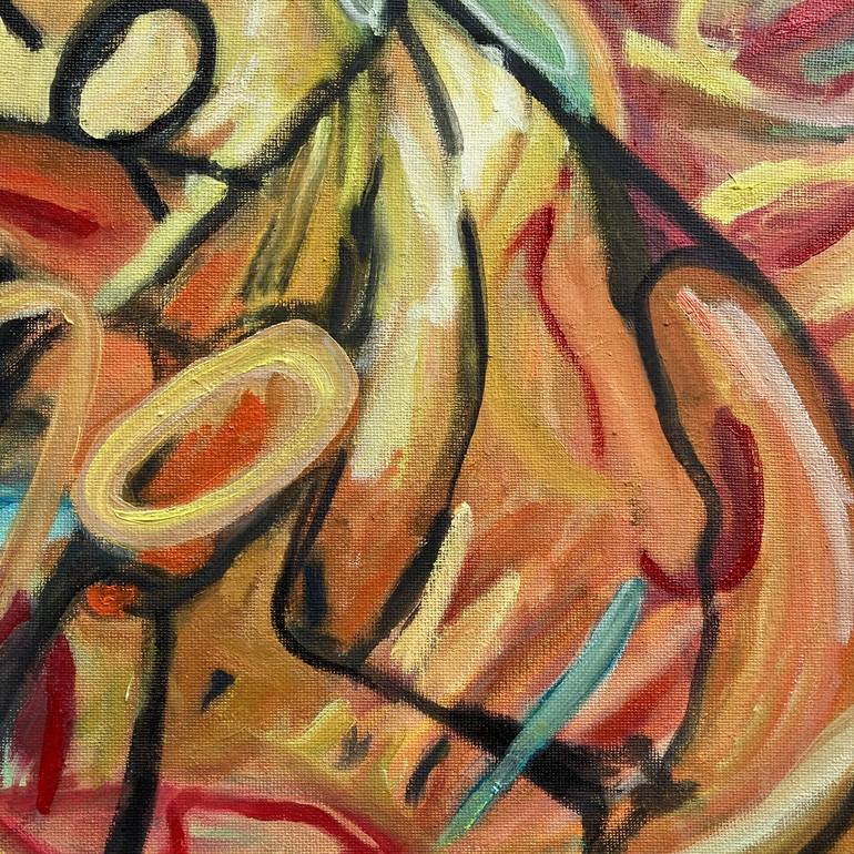 Original Abstract Sports Painting by Rosemary Lawrey