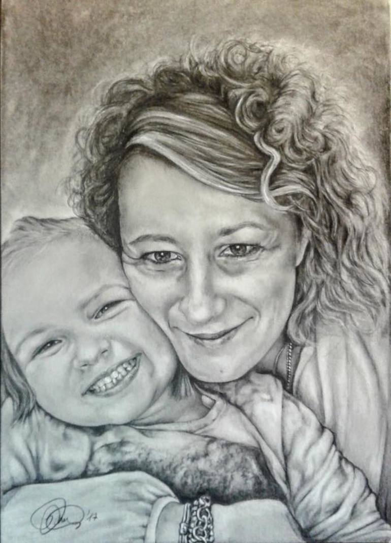 Little Ylenia and Francesca Drawing by Monica De Bellis | Saatchi Art