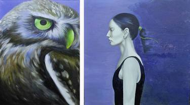 Green in blue (Atena and the owl) thumb