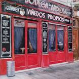 Collection Facades in red of the old Madrid