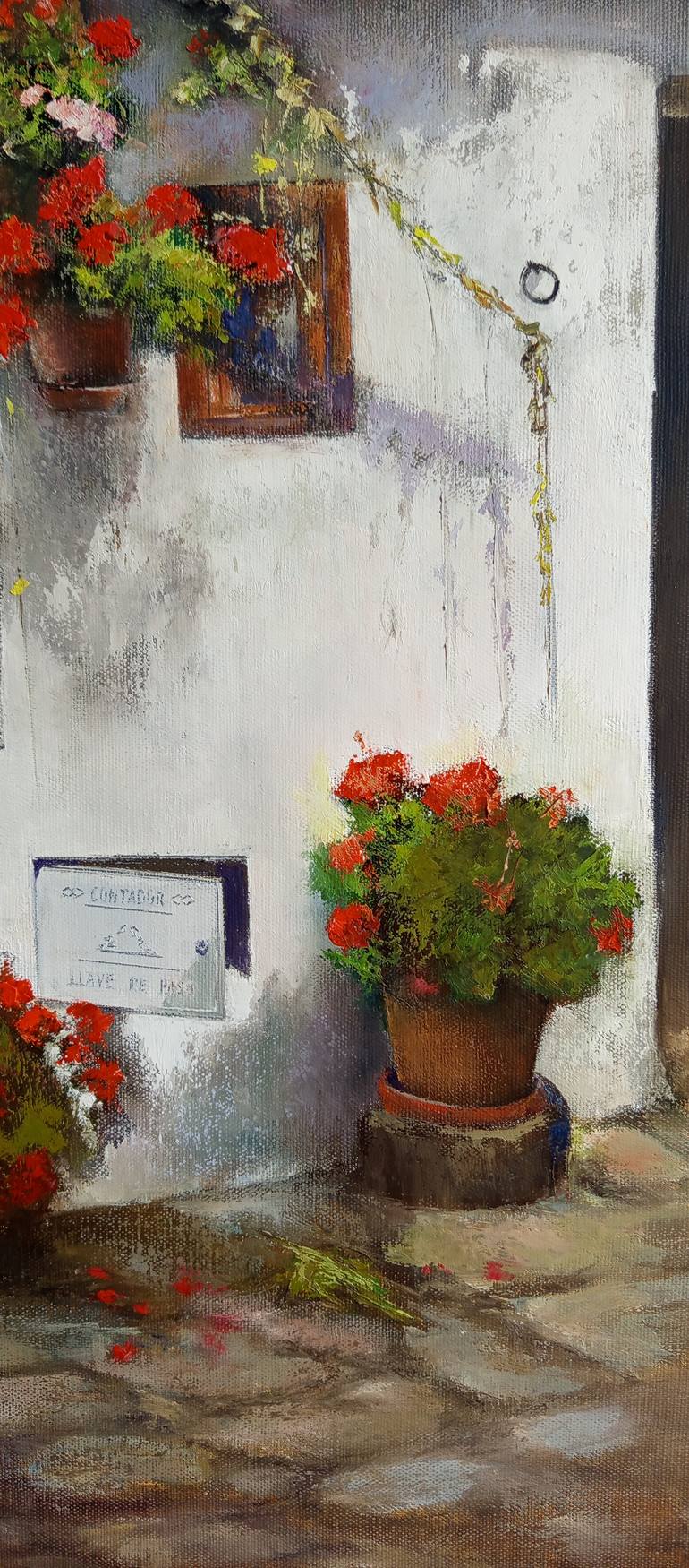 Original Impressionism Floral Painting by Tomas Castano
