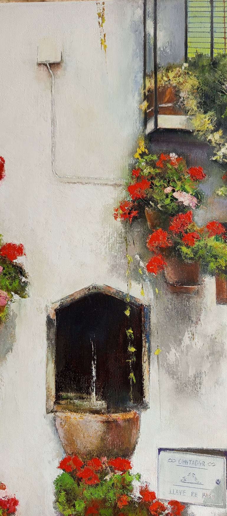 Original Impressionism Floral Painting by Tomas Castano
