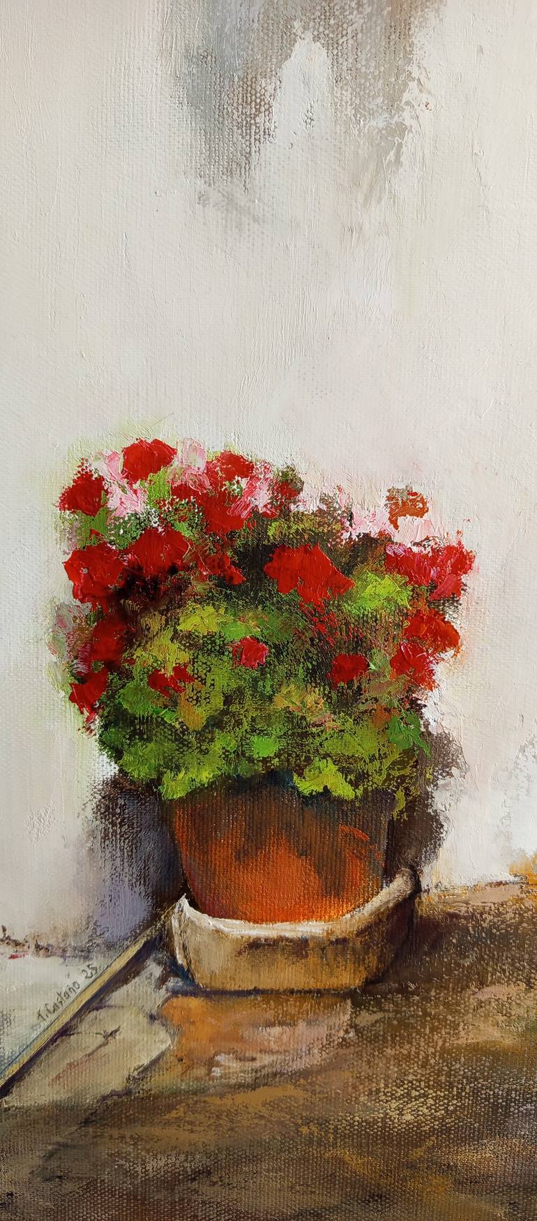 Original Impressionism Floral Painting by Tomas Castano