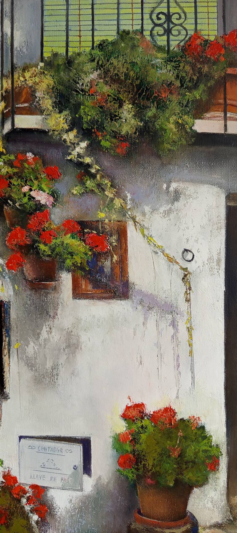 Original Impressionism Floral Painting by Tomas Castano