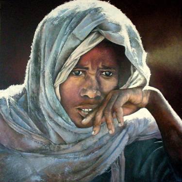 Ethiopian woman in contemplative mood thumb