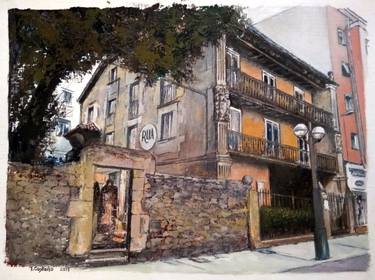 Original Impressionism Architecture Paintings by Tomas Castano