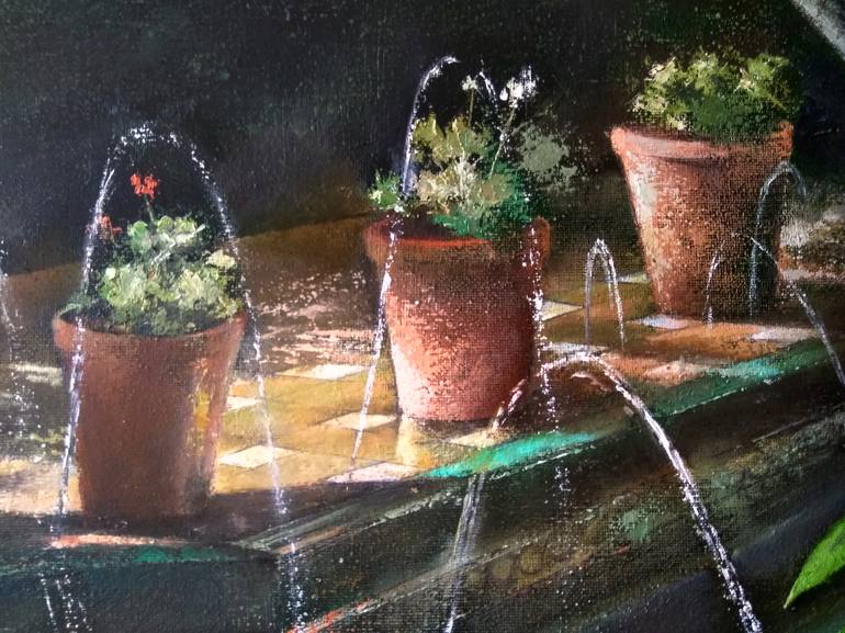 Original Garden Painting by Tomas Castano