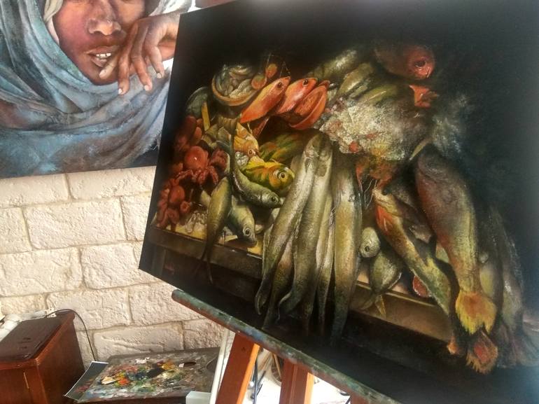 Original Realism Fish Painting by Tomas Castano