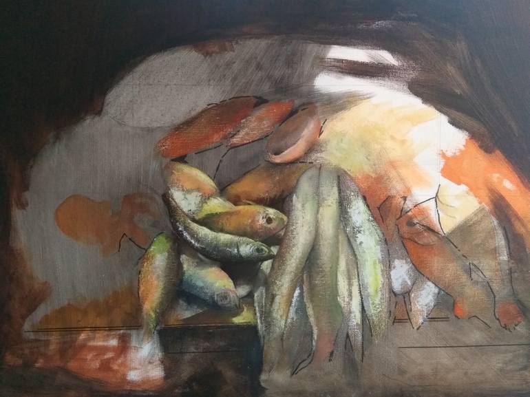 Original Realism Fish Painting by Tomas Castano