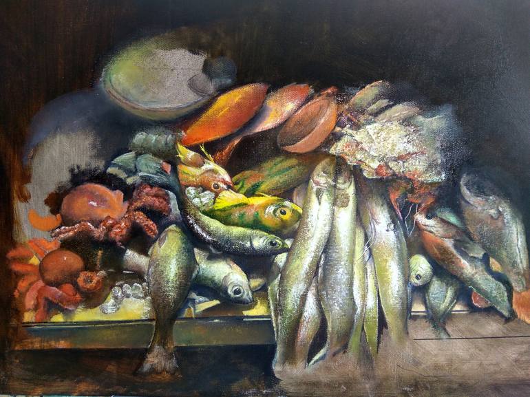 Original Realism Fish Painting by Tomas Castano