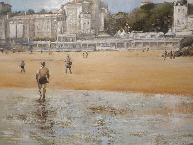 Original Figurative Beach Painting by Tomas Castano