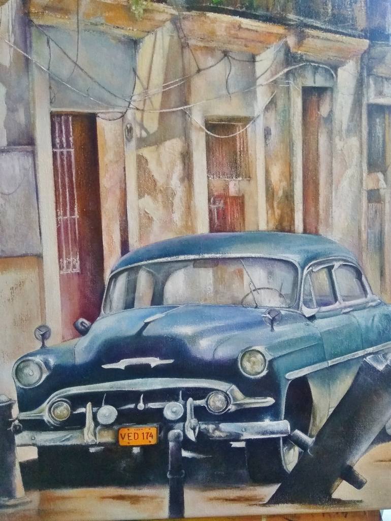 Original Figurative Automobile Painting by Tomas Castano