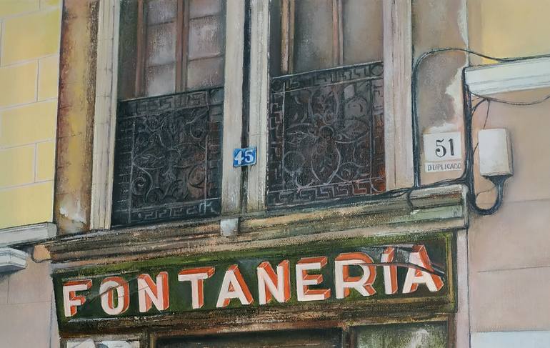 Original Figurative Architecture Painting by Tomas Castano