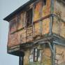 13th century house in Aveyron-France- Oil on paper Canson 50x40 cms 2021