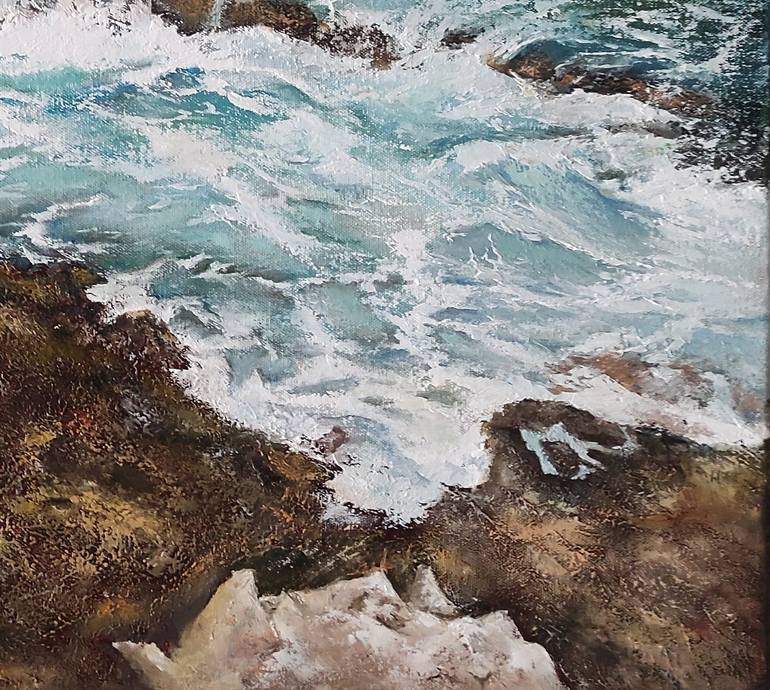 Original Fine Art Seascape Painting by Tomas Castano