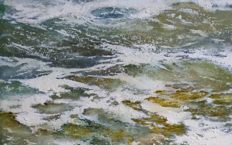 Original Impressionism Seascape Painting by Tomas Castano