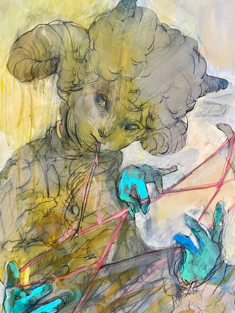 Original Abstract Expressionism Animal Painting by Yoshi Ogura