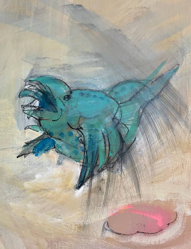 Original Abstract Expressionism Animal Painting by Yoshi Ogura