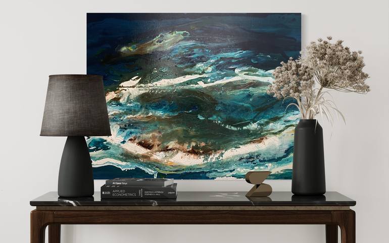 Original Abstract Seascape Painting by Tiny de Bruin