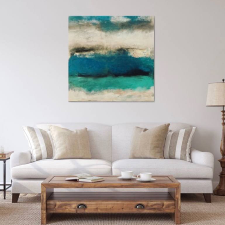 Landscape mint abstract Painting by Tiny de Bruin | Saatchi Art