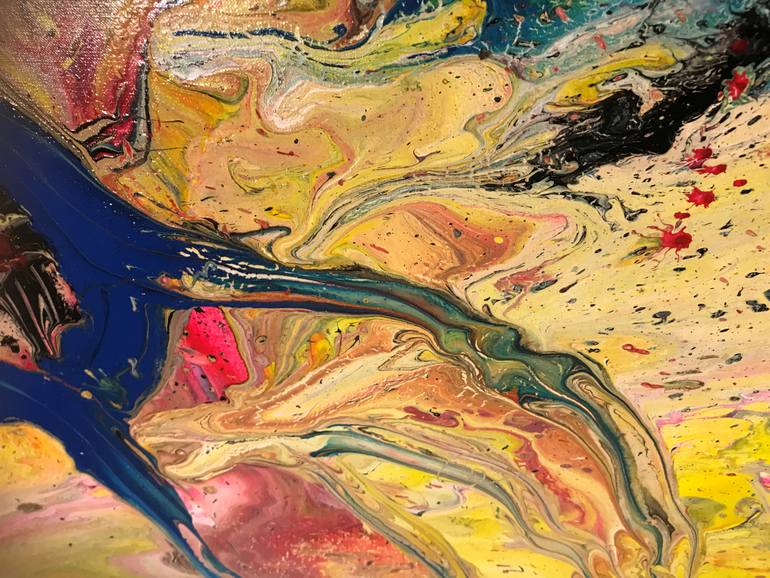Original Abstract Expressionism Abstract Painting by Tiny De Bruin