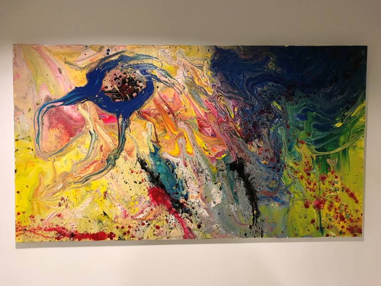 Original Abstract Expressionism Abstract Painting by Tiny De Bruin