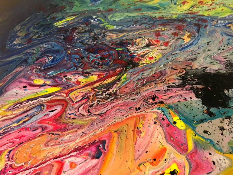 Original Abstract Expressionism Abstract Painting by Tiny De Bruin