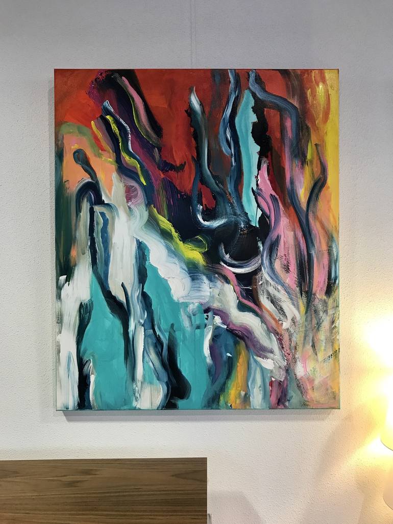 Original Abstract Expressionism Abstract Painting by Tiny de Bruin