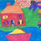 seascape  and yacht and house by Duncan G Hewitt