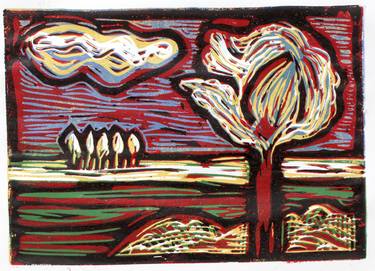 Original Expressionism Landscape Printmaking by Susanne Haun