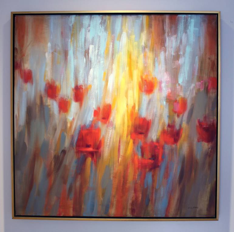Original Abstract Expressionism Floral Painting by Claire Hardy