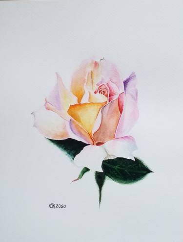 Original Art Deco Floral Painting by Valentina Procenko