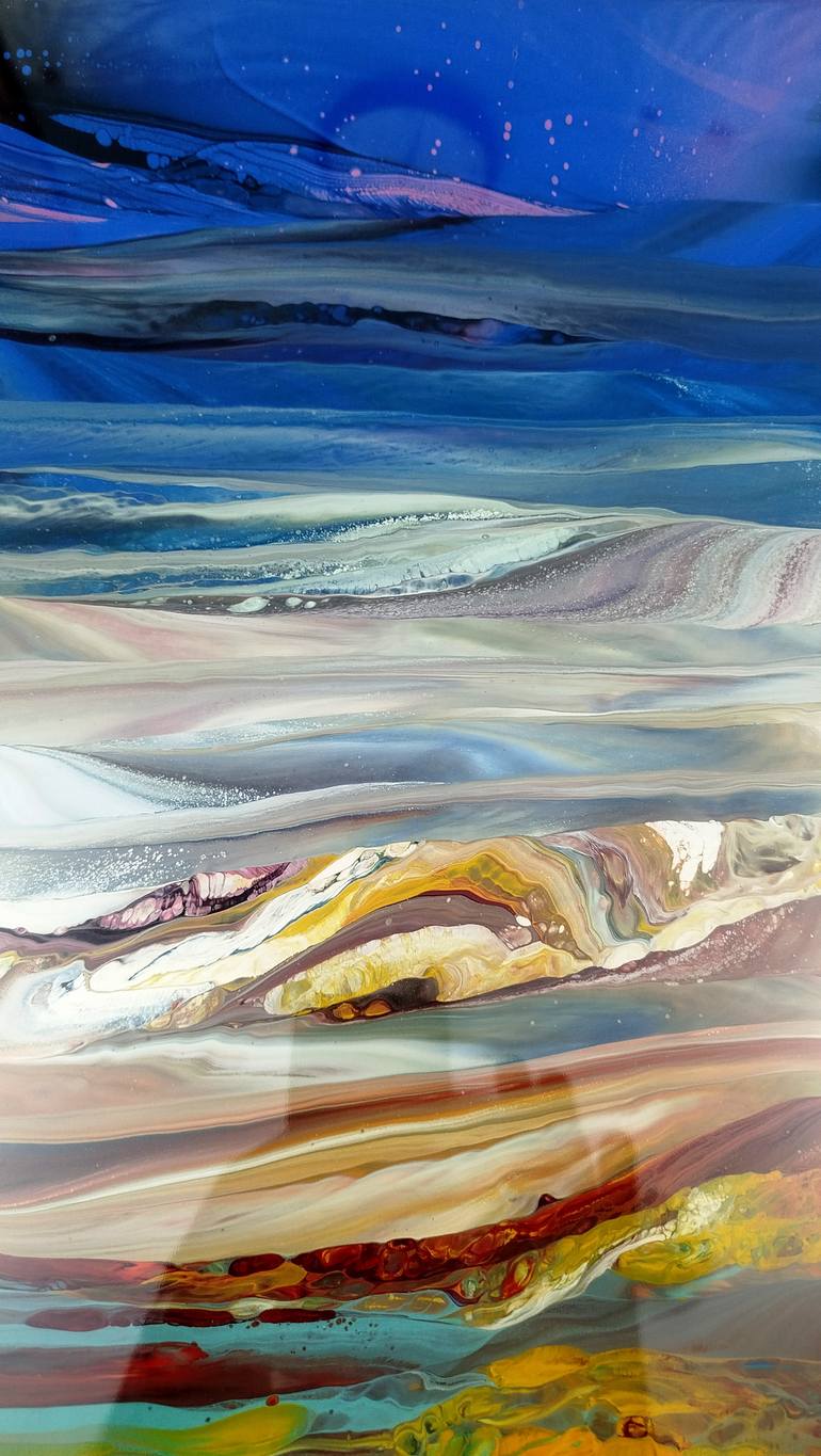 Original Abstract Outer Space Painting by Jacob Jugashvili