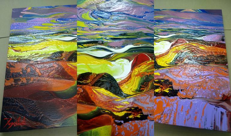 Original Abstract Landscape Painting by Jacob Jugashvili