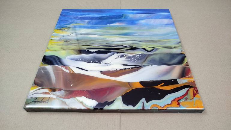 Original Abstract Ocean Painting by Jacob Jugashvili