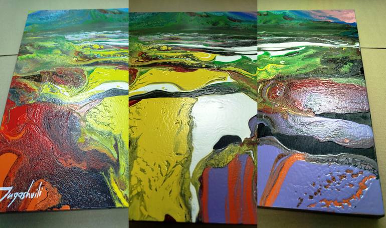 Original Abstract Landscape Painting by Jacob Jugashvili