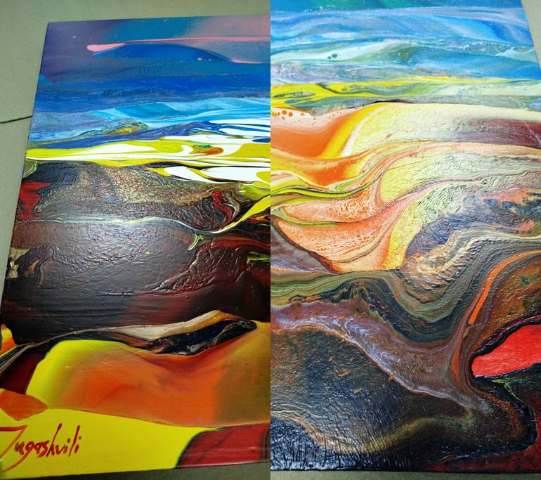 Original Abstract Landscape Painting by Jacob Jugashvili