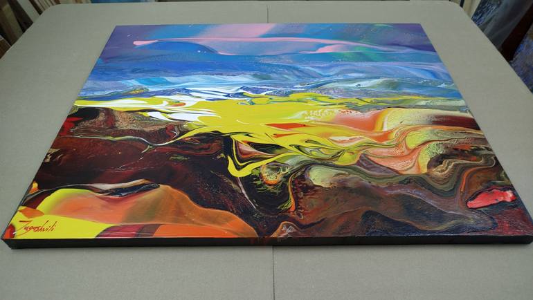 Original Abstract Landscape Painting by Jacob Jugashvili