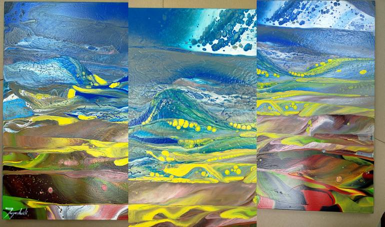 Original Abstract Landscape Painting by Jacob Jugashvili