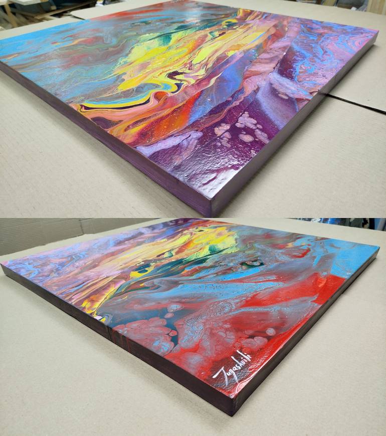 Original Abstract Outer Space Painting by Jacob Jugashvili