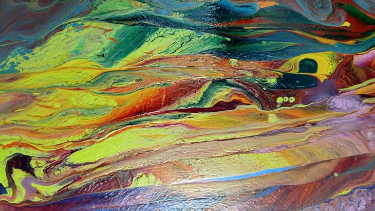 Original Abstract Outer Space Painting by Jacob Jugashvili