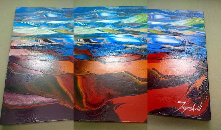 Original Abstract Landscape Painting by Jacob Jugashvili