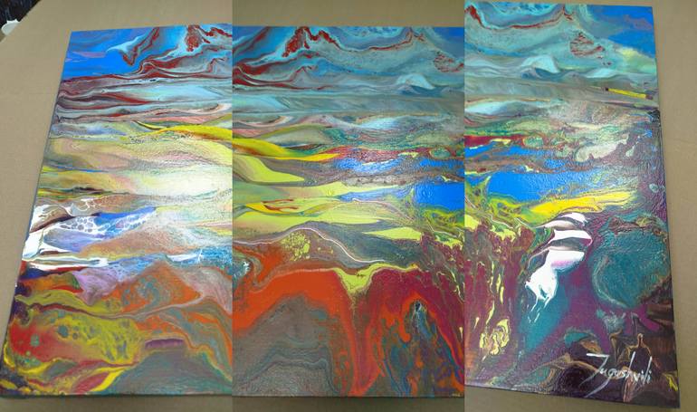 Original Abstract Landscape Painting by Jacob Jugashvili
