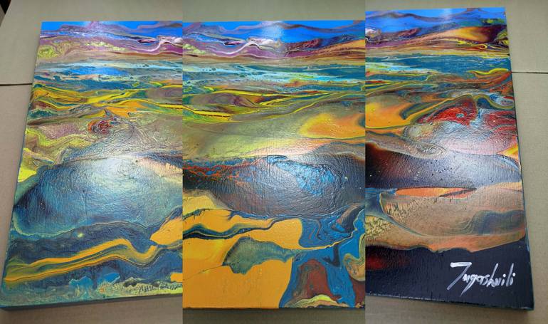 Original Abstract Landscape Painting by Jacob Jugashvili