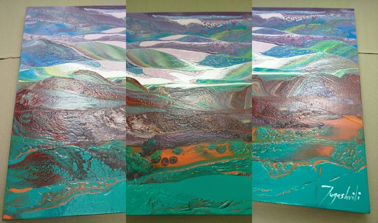 Original Abstract Landscape Painting by Jacob Jugashvili