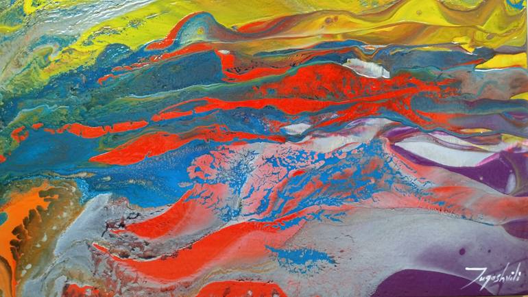 Original Abstract Landscape Painting by Jacob Jugashvili